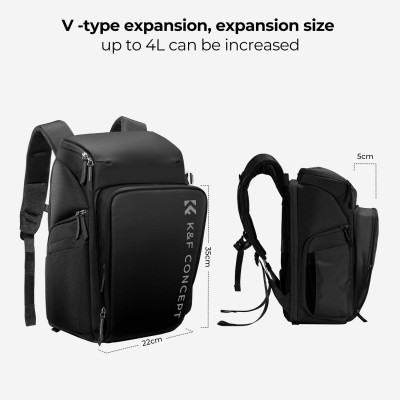 Avatar Shop|K&F Concept Beta Rucsac Foto 25L, Negru, Design Magic Bin, Compartiment Laptop 16 inch, Acces Superior si Lateral|K&F Concept