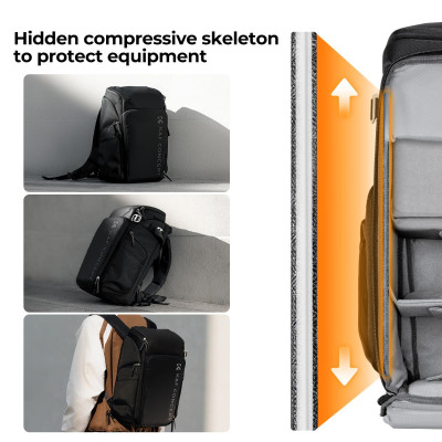 Avatar Shop|K&F Concept Beta Rucsac Foto 25L, Negru, Design Magic Bin, Compartiment Laptop 16 inch, Acces Superior si Lateral|K&F Concept