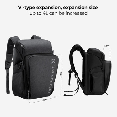 Avatar Shop|K&F Concept Beta Rucsac Foto, Capacitate 25L, Design Magic Bin, Compartiment Laptop 16 Inch, Culoare Gri|K&F Concept