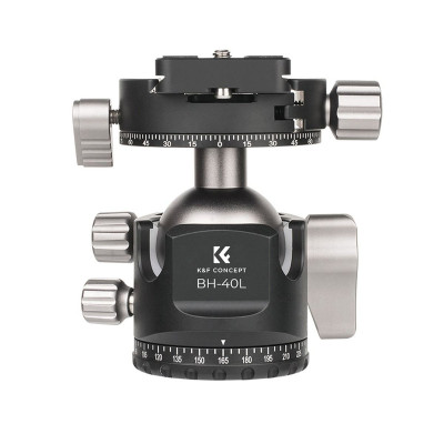 Avatar Shop|K&F Concept BH-40L Cap Bila Panoramic Dual, Sfera 36mm, Greutate 480g, Sarcina Maxima 15kg, Aliaj Aluminiu, Placa Acra|K&F Concept