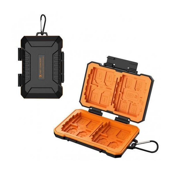 K&F Concept Husa Protectie Carduri Memorie, Capacitate Mare, Inchidere Ergonomica, Carcasa Policarbonat, Compacta si Portabila