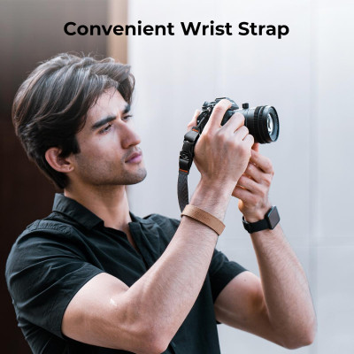 Avatar Shop|K&F Concept Cureaua de Mana pentru Aparat Foto, Compatibila DSLR si Mirrorless, Nylon Centura Auto, Catarama Duraflex Stealth|K&F Concept