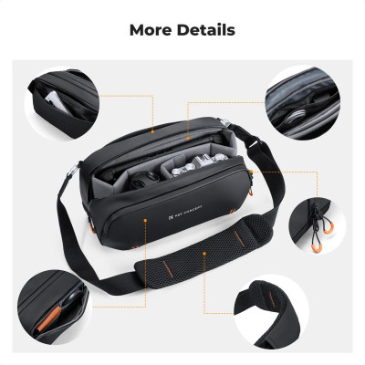 Avatar Shop|K&F Concept Geanta Sling Digitala, Compartimente Anti-Soc Personalizabile, Material PU Impermeabil, Fermoare Waterproof|K&F Concept