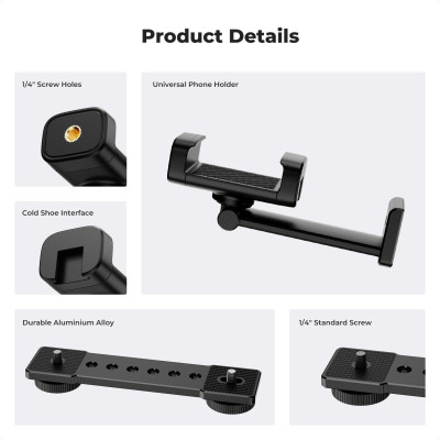 Avatar Shop|K&F Concept Suport Telefon DJI Osmo Pocket 3, Rotatie 360°, Inclinare 180°, 8 Porturi 1/4", Aluminiu, Otel Inoxidabil|K&F Concept