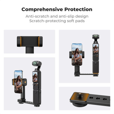 Avatar Shop|K&F Concept Suport Telefon DJI Osmo Pocket 3, Rotatie 360°, Inclinare 180°, 8 Porturi 1/4", Aluminiu, Otel Inoxidabil|K&F Concept