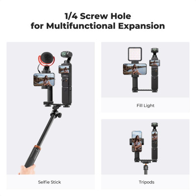 Avatar Shop|K&F Concept Suport Telefon DJI Osmo Pocket 3, Rotatie 360°, Inclinare 180°, 8 Porturi 1/4", Aluminiu, Otel Inoxidabil|K&F Concept