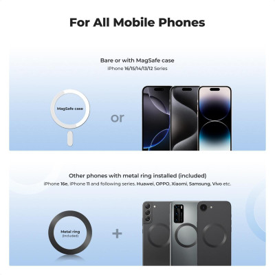 Avatar Shop|K&F Concept MS35 Suport Telefon Flexibil Magnetic, Magnet N52, Brat Flexibil, Rotire 360 Grade, Telecomanda Bluetooth 10m, 230g|K&F Concept