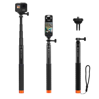 K&F Concept Baton Selfie Invizibil, Fibra de Carbon, Lungime 127cm, Greutate 163g,...