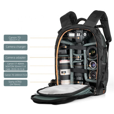 Avatar Shop|K&F Concept Rucsac Foto Camera, Capacitate 26L, 2 Camere + 6 Obiective, Compartiment Laptop 12.8 Inch, Nailon 900D Waterproof|K&F Concept