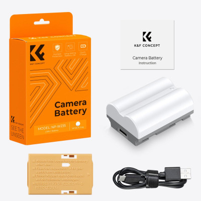 Avatar Shop|K&F Concept NP-W235 Acumulator pentru Camera, 2400mAh, Incarcare Type C, Set 2 Bucati, Compatibil Fujifilm|K&F Concept