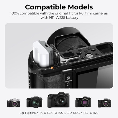 Avatar Shop|K&F Concept NP-W235 Acumulator pentru Camera, 2400mAh, Incarcare Type C, Set 2 Bucati, Compatibil Fujifilm|K&F Concept