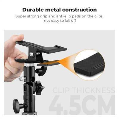 Avatar Shop|K&F Concept Suport Reflector Foto, Clema Metalica Heavy Duty, Baza 5/8 Inch, Adaptor 1/4-3/8 Inch, Antialunecare|K&F Concept