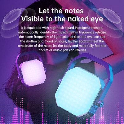 Avatar Shop|K&F Concept Lampa Video LED RGB Portabila, CRI 95+, 2500K-9000K, 2000mAh, Bidirectionala, Senzor Sunet|K&F Concept