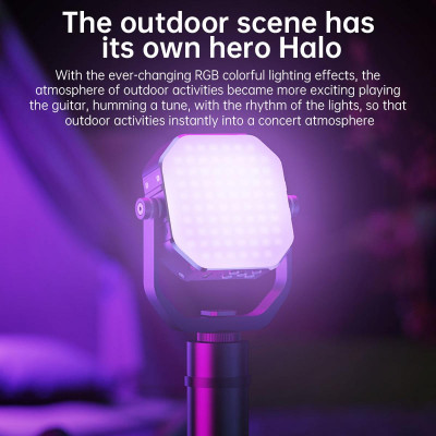 Avatar Shop|K&F Concept Lampa Video LED RGB Portabila, CRI 95+, 2500K-9000K, 2000mAh, Bidirectionala, Senzor Sunet|K&F Concept