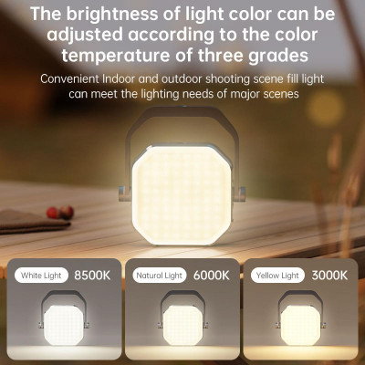 Avatar Shop|K&F Concept Lampa Video LED RGB Portabila, CRI 95+, 2500K-9000K, 2000mAh, Bidirectionala, Senzor Sunet|K&F Concept