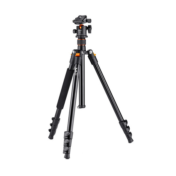 K&F Concept SA234 Trepied Foto DSLR Aluminiu, Cap Sferic KF-28, Inaltime Max 61.6in, Sarcina 22 lb, Placa Rapida Tip Arca