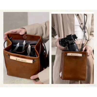 Avatar Shop|K&F Concept Sling Bag UrbanWander 5L, Maro, Piele Impermeabila, Captuseala Fleece, Inchidere Magnetica|K&F Concept