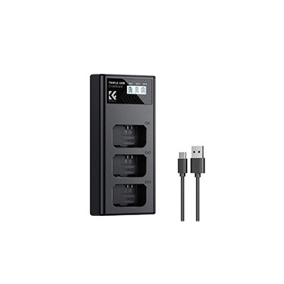 Avatar Shop|K&F Concept Incarcator Baterii Sony NP-FW50, 3 Sloturi, Display LCD, Micro USB si Type-C|K&F Concept