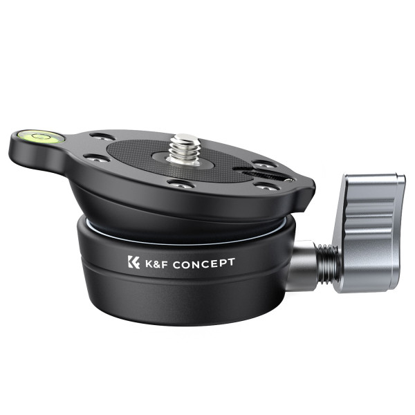K&F Concept LB-60 Baza de Nivelare pentru Trepied, Inclinare 15 Grade, Interfata 3/8 Inch, Sarcina Maxima 10kg