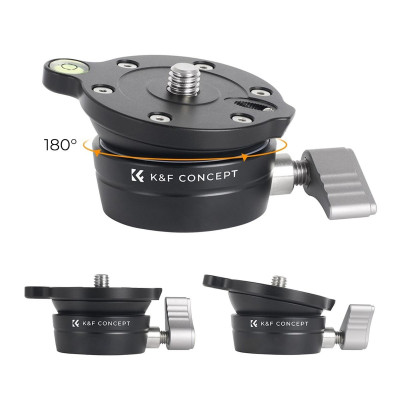 Avatar Shop|K&F Concept LB-60 Baza de Nivelare pentru Trepied, Inclinare 15 Grade, Interfata 3/8 Inch, Sarcina Maxima 10kg|K&F Concept
