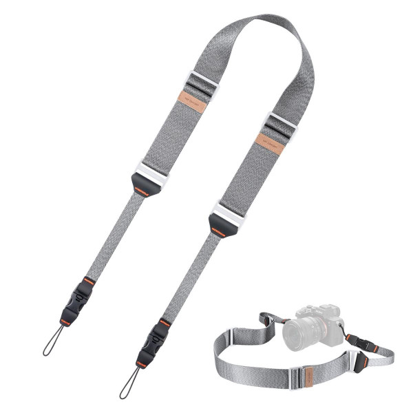 K&F Concept Curea Camera 3 in 1, Culoare Alb, Nailon Dens, Carabiniera UTX, Latime 45mm, Aluminiu si Piele