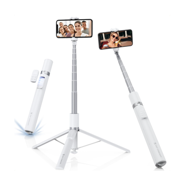K&F Concept X96 Trepied Selfie Stick, Extensibil 175cm, Telecomanda Bluetooth 9 Butoane, Rotatie 360°/180°, Greutate 376g