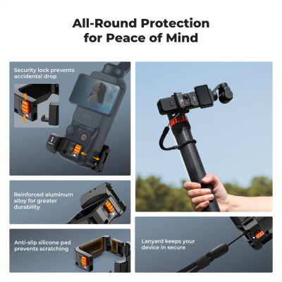 Avatar Shop|K&F DJI Pocket 3 Rama de Extensie din Aluminiu Multifunctionala, Interfete Multiple, Trepied Desktop Integrat|K&F Concept