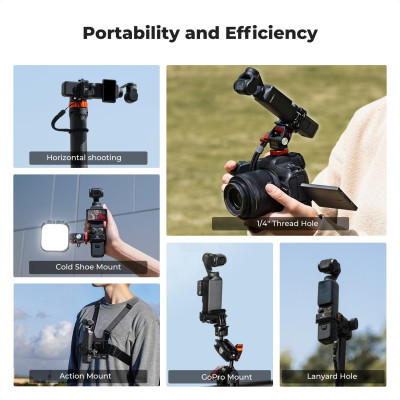 Avatar Shop|K&F DJI Pocket 3 Rama de Extensie din Aluminiu Multifunctionala, Interfete Multiple, Trepied Desktop Integrat|K&F Concept