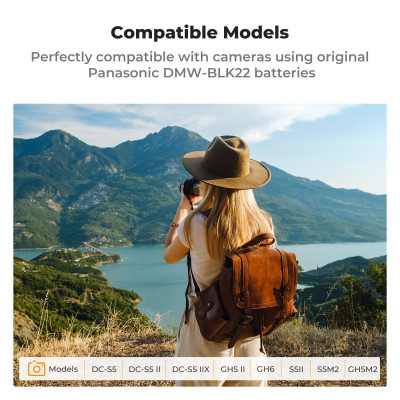 Avatar Shop|K&F Concept DMW-BLK22 Acumulator Dublu cu Incarcator Dual Canal, 2400mAh, 7.4V, Ecran LCD, Pentru Panasonic|K&F Concept