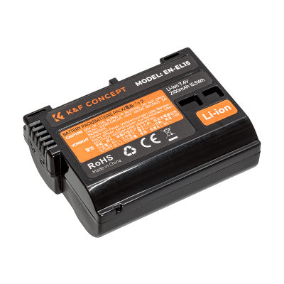 Avatar Shop|K&F EN-EL15 Acumulator Digital pentru Camera, Capacitate 2100mAh, 7.4V, 15.5Wh, Compatibil Nikon|K&F Concept