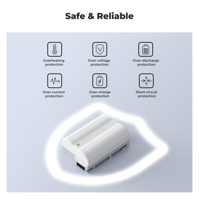 Avatar Shop|K&F Concept EN-EL15C Acumulator pentru Nikon, Capacitate 2600mAh, Incarcare Rapida Type-C, 7.2V 18.82Wh|K&F Concept