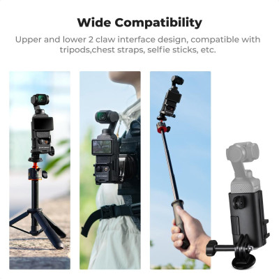 Avatar Shop|K&F Adaptor Extensie pentru DJI Osmo Pocket 3, Montura Cold Shoe, Filet 1/4", Material ABS, Protectie Anti-Zgarieturi|K&F Concept