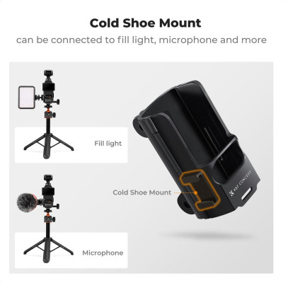 Avatar Shop|K&F Adaptor Extensie pentru DJI Osmo Pocket 3, Montura Cold Shoe, Filet 1/4", Material ABS, Protectie Anti-Zgarieturi|K&F Concept