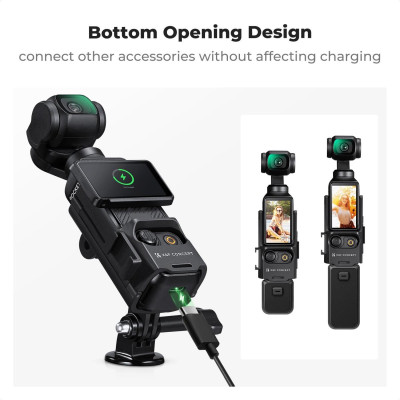 Avatar Shop|K&F Adaptor Extensie pentru DJI Osmo Pocket 3, Montura Cold Shoe, Filet 1/4", Material ABS, Protectie Anti-Zgarieturi|K&F Concept