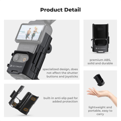 Avatar Shop|K&F Adaptor Extensie pentru DJI Osmo Pocket 3, Montura Cold Shoe, Filet 1/4", Material ABS, Protectie Anti-Zgarieturi|K&F Concept
