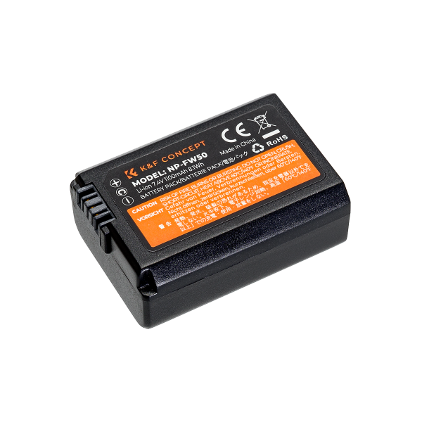 K&F FW50 Acumulator Camera Foto 1100mAh, Compatibil Sony, 7.4V, 8.1Wh, Litiu-Ion