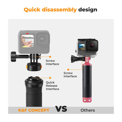 Avatar Shop|K&F Concept MS17 Grip Flotant Impermeabil pentru Gopro, Design Eliberare Rapida, Flotabilitate Ridicata, Maner Anti-Alunecare,|K&F Concept