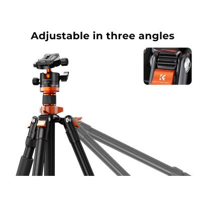 Avatar Shop|K&F Concept K255A4+BH-28L Trepied Foto Video, Aliaj Aluminiu Magneziu, Cap Bila 28mm, Sarcina Maxima 10kg, Monopied Detasabil,|K&F Concept