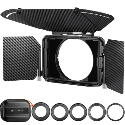 K&F Matte Box Kit Pro, 2 Cadre Filtru, Adaptor 67/72/77/82/95mm, Pentru Filtre Patrate...