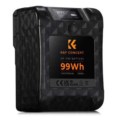 Avatar Shop|K&F MINI V-Lock Baterie 99Wh, 6700mAh, Incarcare Rapida PD 65W, Ecran LED, Porturi USB-C/USB-A/BP/D-Tap|K&F Concept