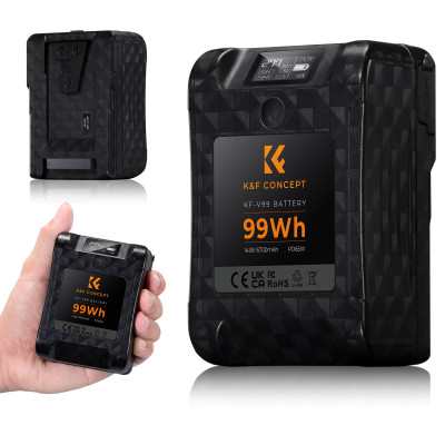 Avatar Shop|K&F MINI V-Lock Baterie 99Wh, 6700mAh, Incarcare Rapida PD 65W, Ecran LED, Porturi USB-C/USB-A/BP/D-Tap|K&F Concept