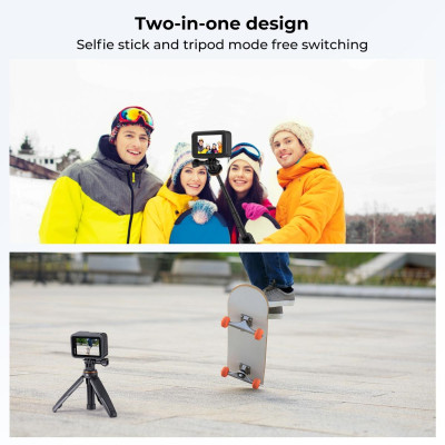 Avatar Shop|K&F MS03 Trepied Selfie Stick Desktop pentru GoPro si Insta360, Inaltime Maxima 32cm, Capacitate 2kg, Greutate 67g|K&F Concept