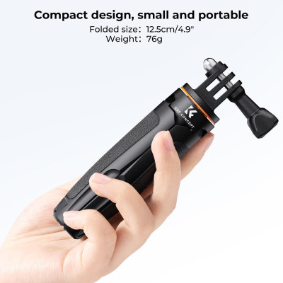 Avatar Shop|K&F MS03 Trepied Selfie Stick Desktop pentru GoPro si Insta360, Inaltime Maxima 32cm, Capacitate 2kg, Greutate 67g|K&F Concept