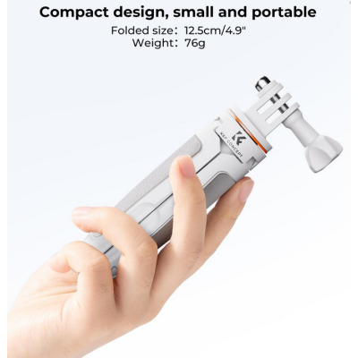 Avatar Shop|K&F MS03 Trepied Smartphone, Portocaliu-Gri, Inaltime Maxima 32cm, 5 Sectiuni, Capacitate 2kg, Greutate 67g|K&F Concept