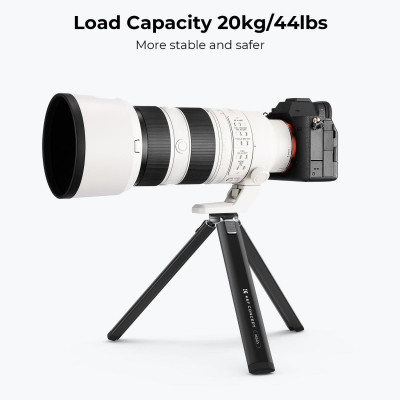 Avatar Shop|K&F MS05 Mini Trepied Metalic pentru Telefon si Camera, Inaltime Max 105mm, Capacitate 20kg, Interfata 1/4", Greutate 169g|K&F Concept