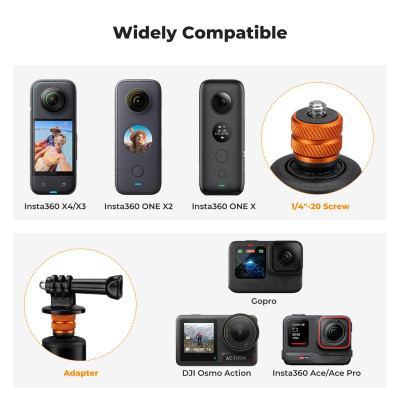 Avatar Shop|K&F MS21 Baston Selfie Invizibil, Lungime 120cm, Pliat 24cm, Greutate 202g, 7 Sectiuni, Adaptor GoPro|K&F Concept