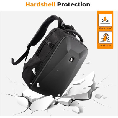Avatar Shop|K&F Rucsac Foto Hardshell, Capacitate 22L, Compartiment Laptop 15.6 inch, Carcasa EVA Rigida, Suport Trepied, Negru|K&F Concept