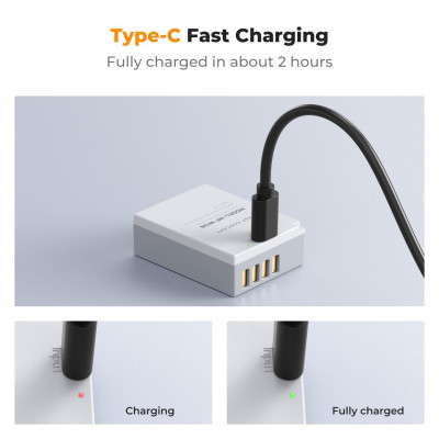 Avatar Shop|K&F Concept NP-W126 Set 2 Acumulatori, Capacitate 1050mAh, Incarcare USB-C, Compatibil Fujifilm, 6 Protectii|K&F Concept