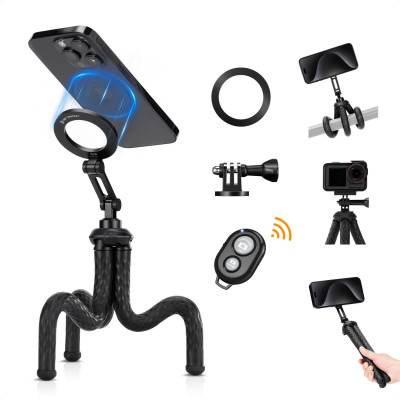 K&F Octopus Trepied Magnetic pentru Telefon, Design Flexibil, Telecomanda Bluetooth...