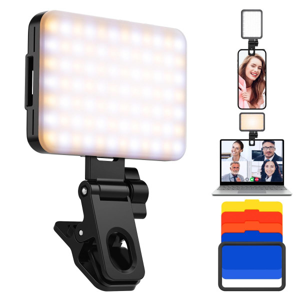 K&F Concept Lampa LED Video Clip, Putere 4W, Baterie 2000mAh, CRI95+, Temperatura Culoare 3000K-10000K